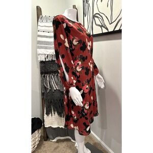 Banana Republic Women's Dress Lined Floral 3/4 Split Sleeve Size 14